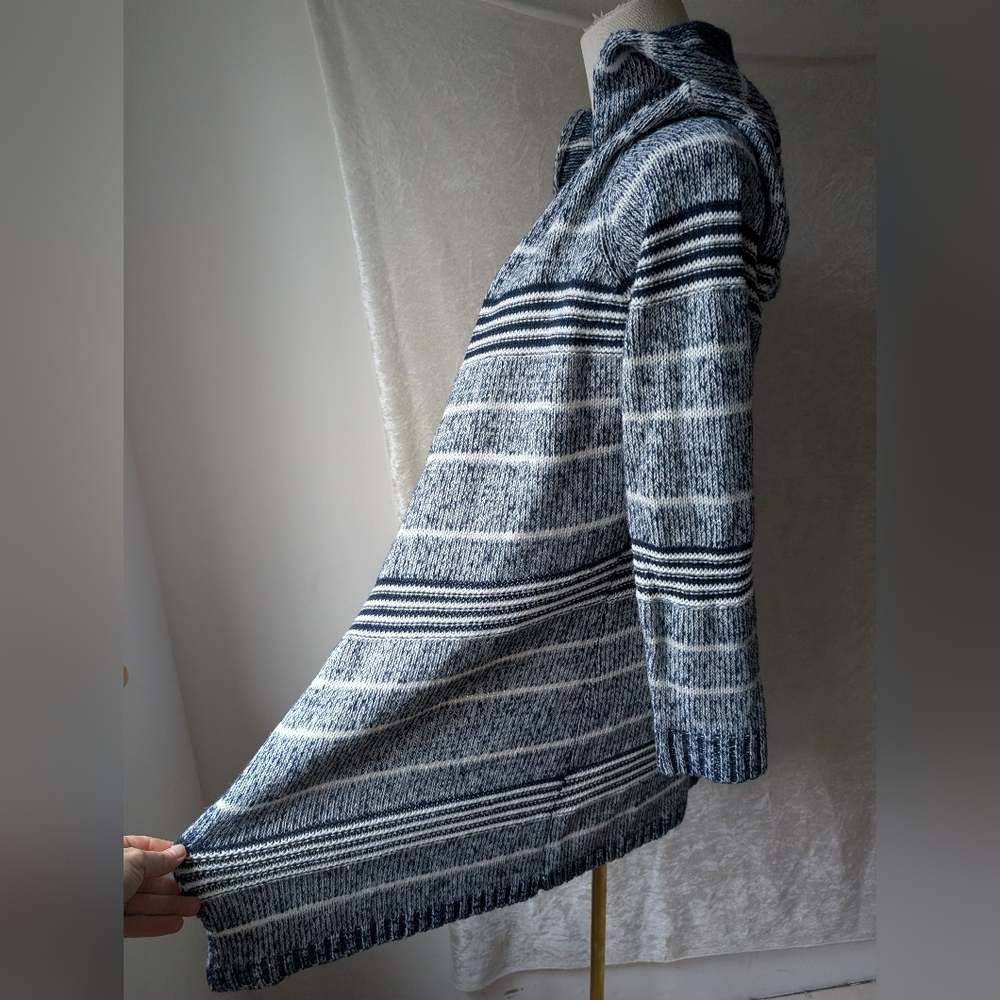 Questions Acrylic Hooded Cardigan Long